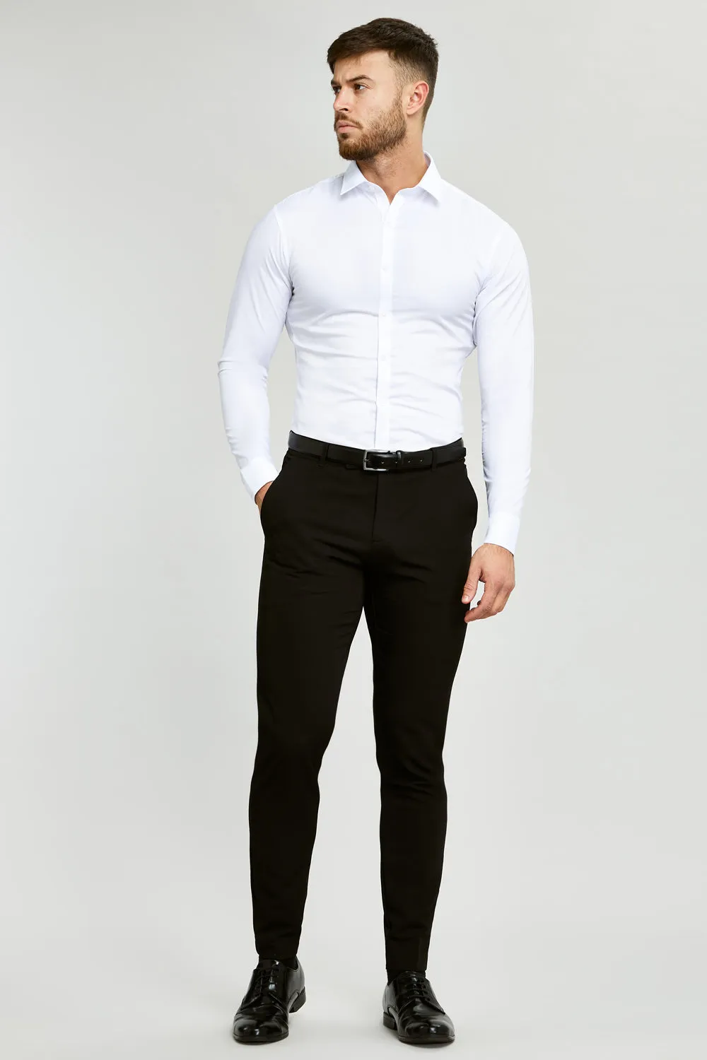 2 Pack Muscle Fit Dress Shirts in White