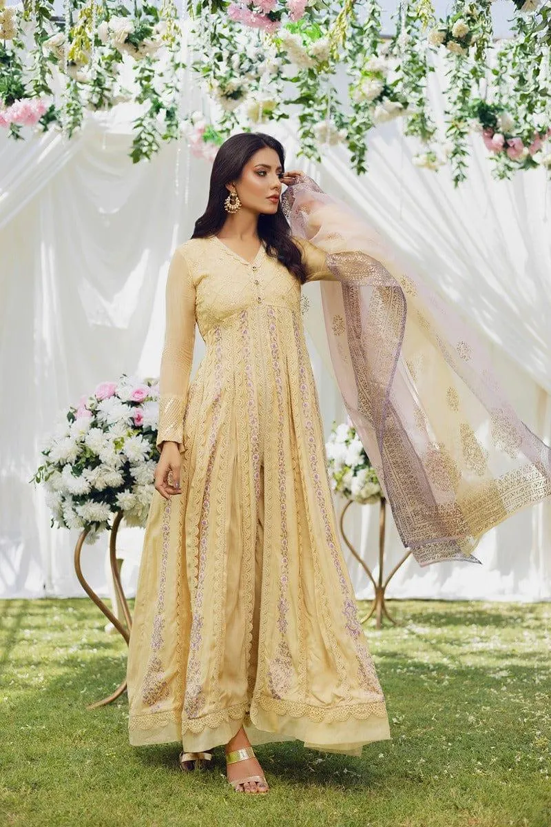 Aisha Fatema - Honey Hue - Embroidered Chiffon - 2 Piece