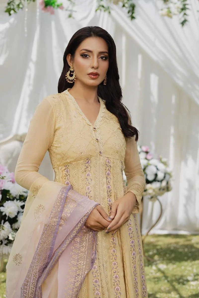 Aisha Fatema - Honey Hue - Embroidered Chiffon - 2 Piece