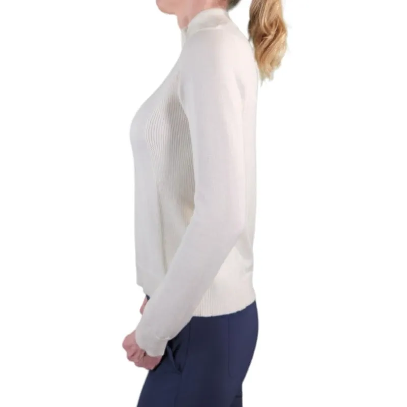 Alashan Cashmere Birdseye Zip Sweater - Ivory