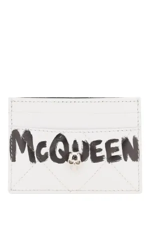 Alexander mcqueen 'mcqueen graffiti' cardholder with skull