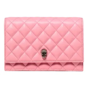 Alexander McQueen Pink Quilted Leather Skull Shoulder Bag