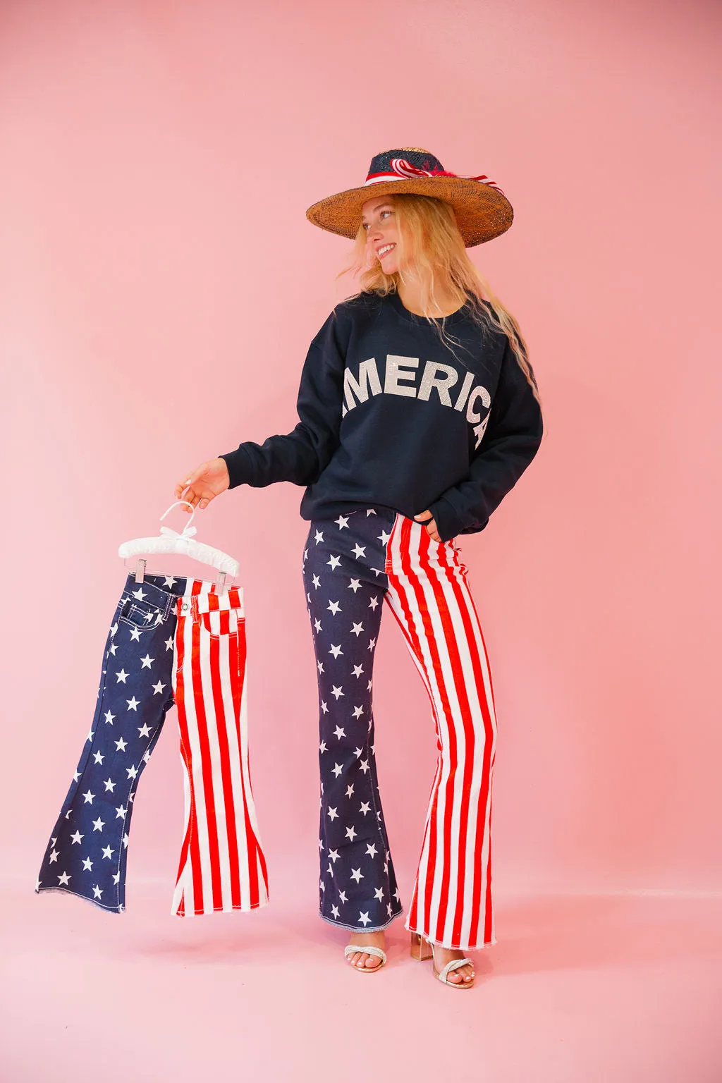 AMERICAN FLAG FLARE PANTS