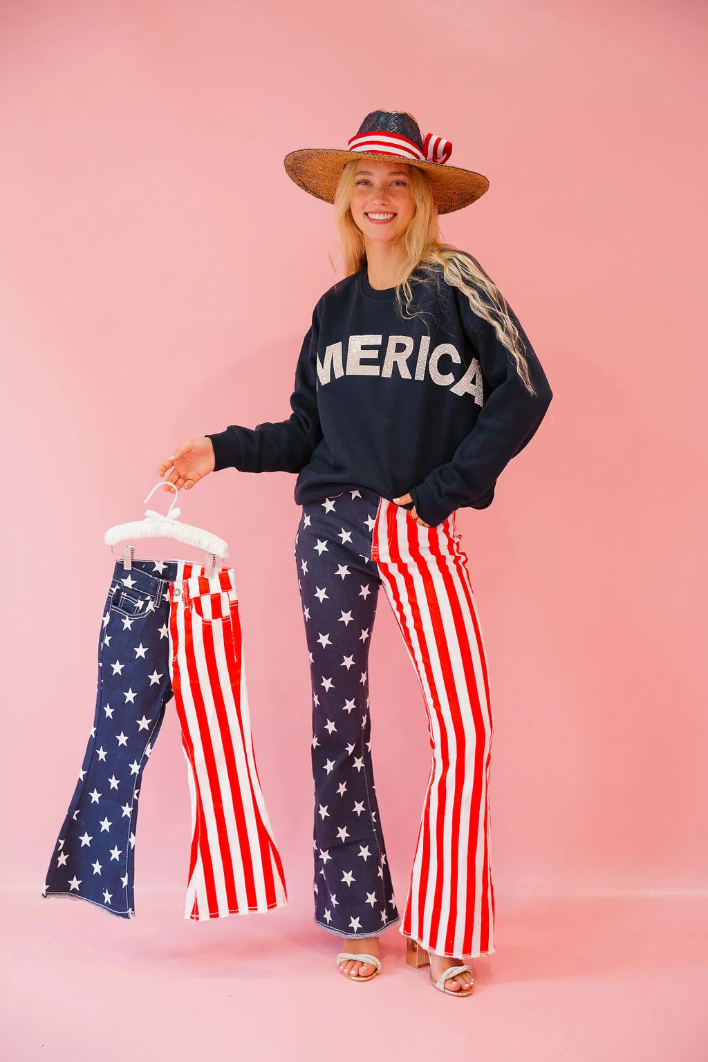 AMERICAN FLAG FLARE PANTS