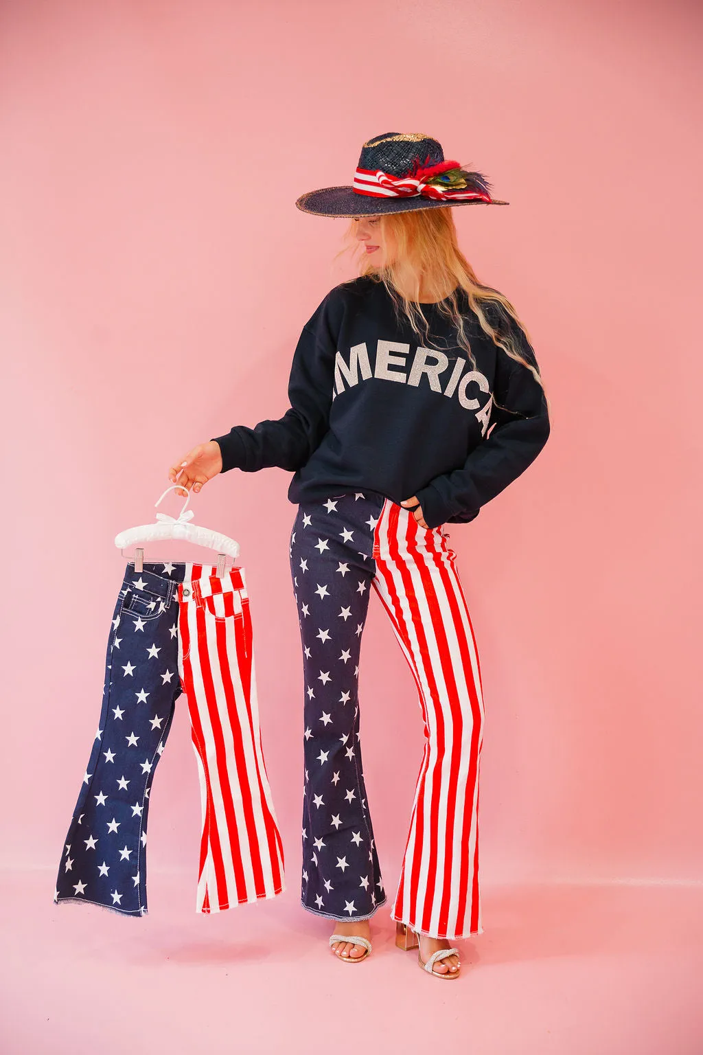 AMERICAN FLAG FLARE PANTS