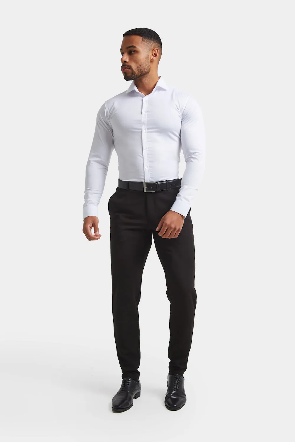 Athletic Fit Cutaway Collar Shirt in White