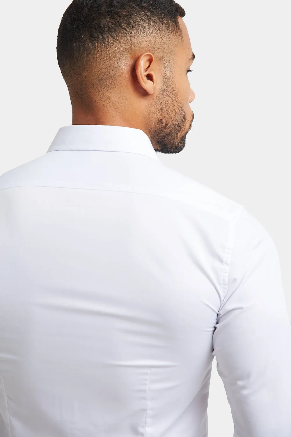 Athletic Fit Cutaway Collar Shirt in White