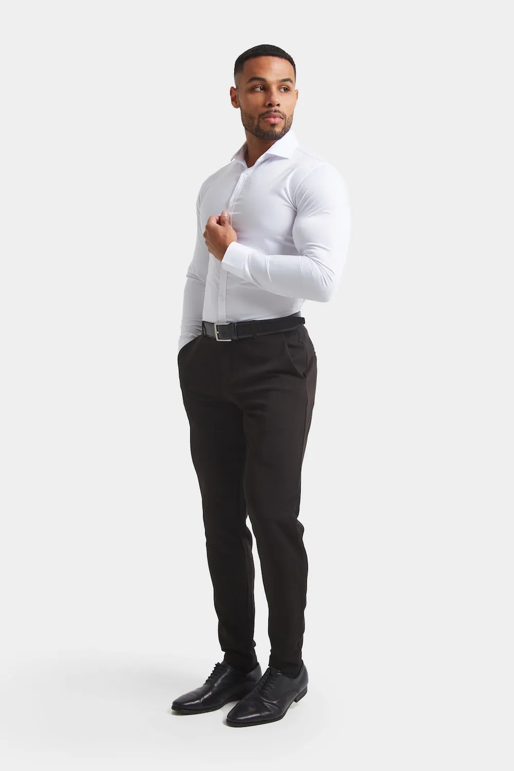 Athletic Fit Cutaway Collar Shirt in White