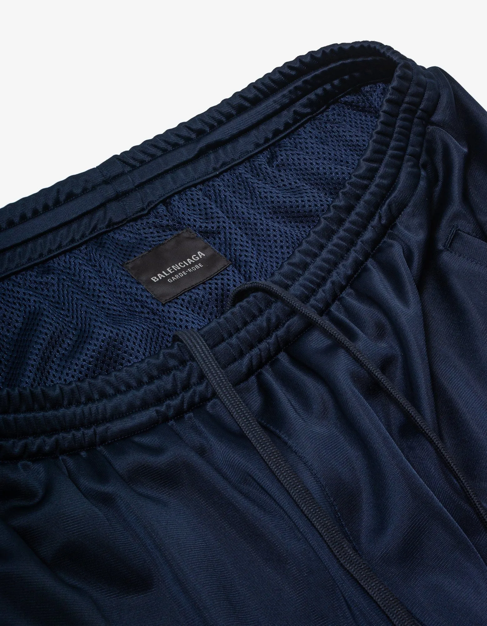 Balenciaga Navy Blue High Sheen Tracksuit Trousers