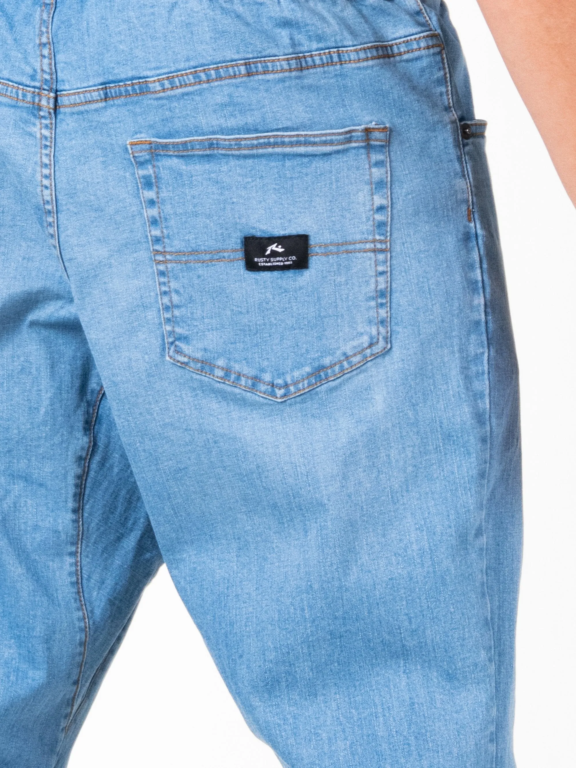 Baller Elastic Pant - Blue Wash