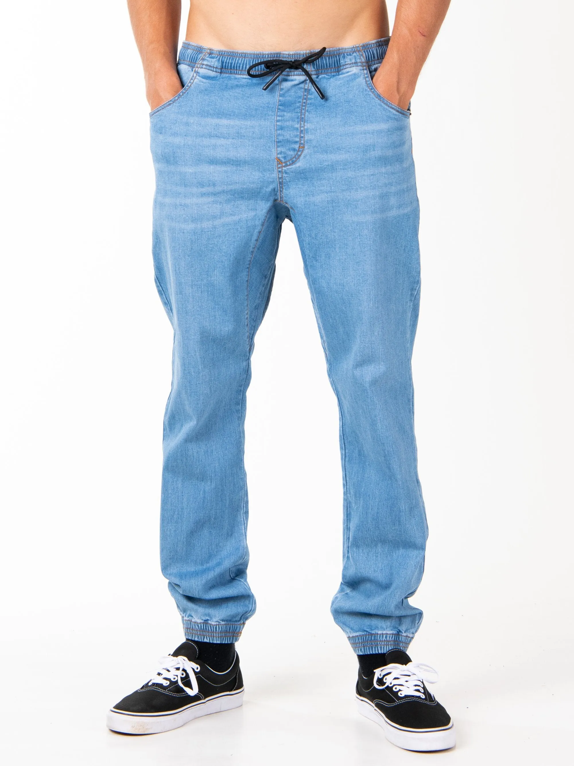 Baller Elastic Pant - Blue Wash