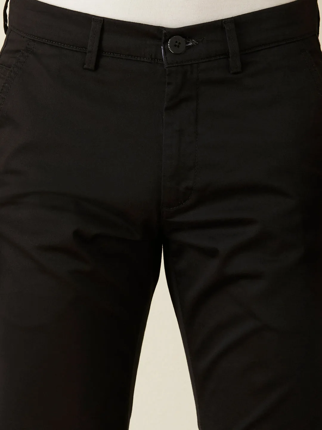 Black Plain Slim Fit Trousers