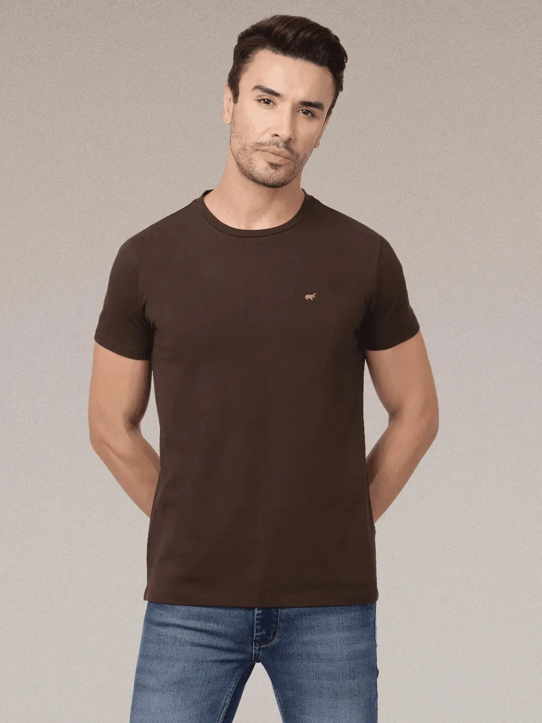 Brown Round Neck T-Shirt