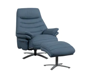 Buzz Euro Power Recliner - Sapphire Leather