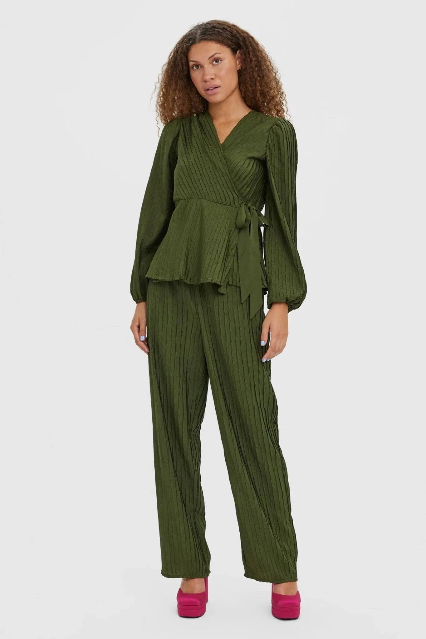 Carrie Wide Pants - Rifle Green