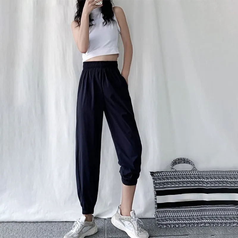 Casual Everyday Highwaist Jogger Style Pants with Elastic Waist