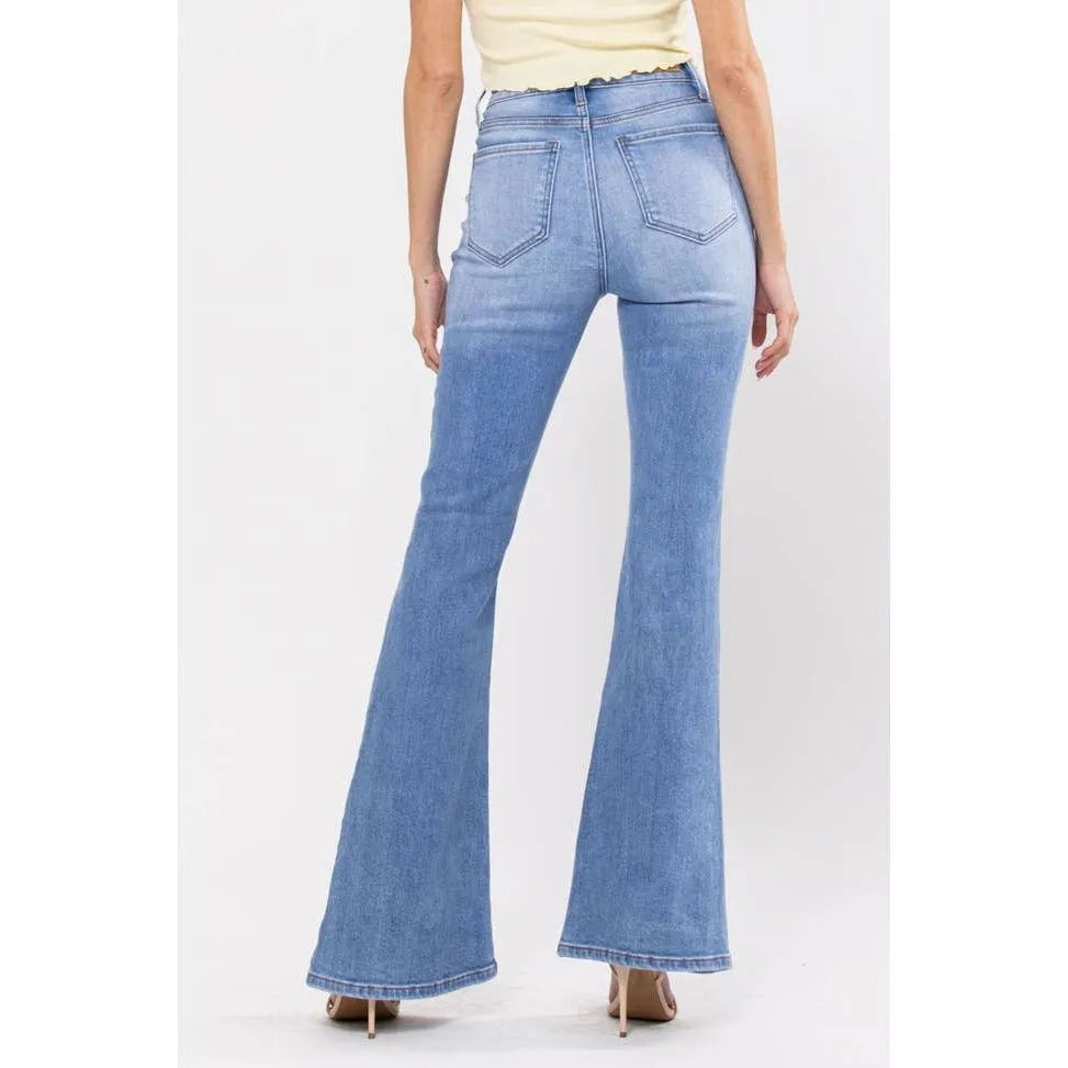 Cello High Rise Destroy Super Flare Jeans