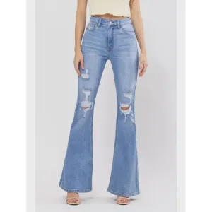 Cello High Rise Destroy Super Flare Jeans