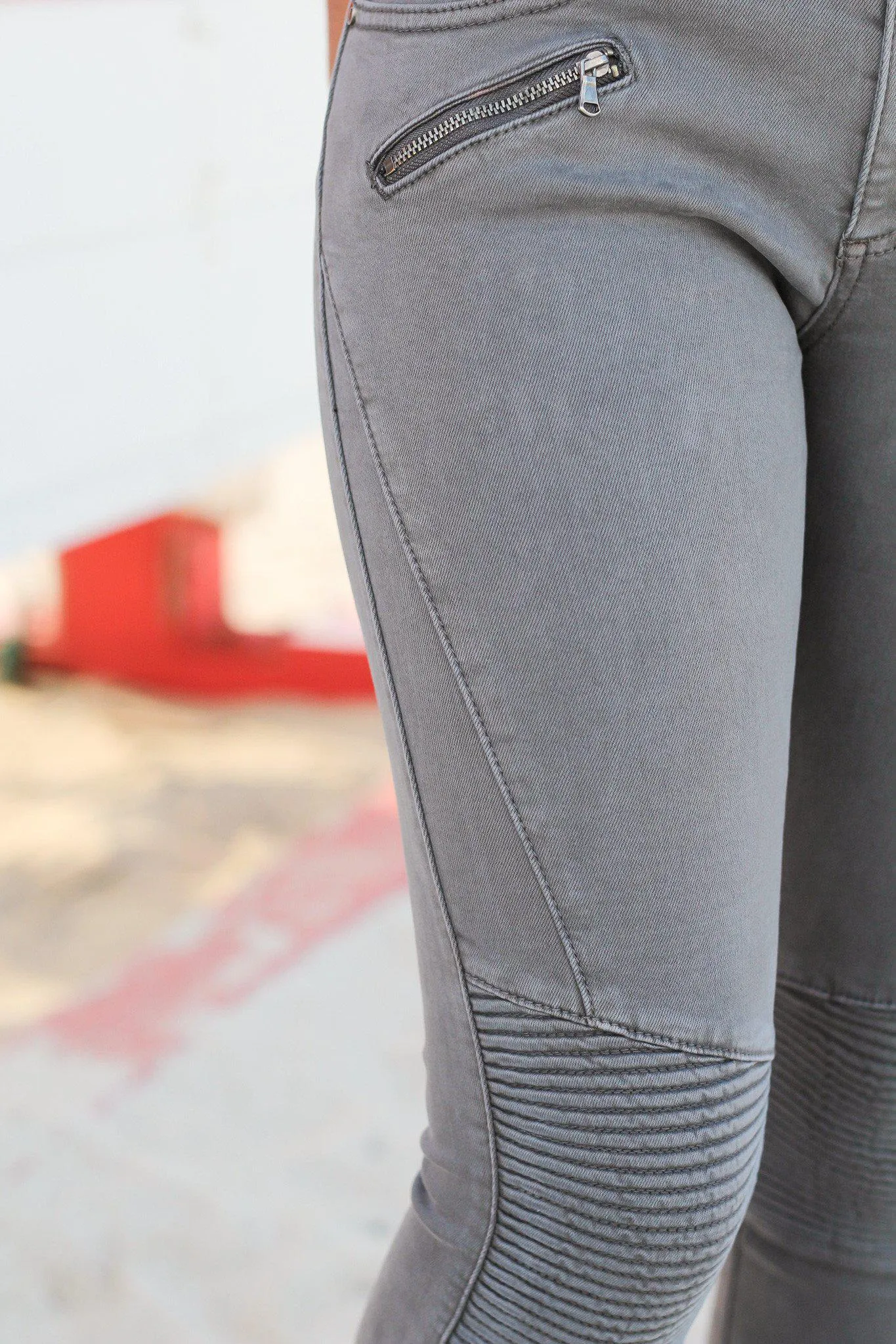 Charcoal Moto Jeans