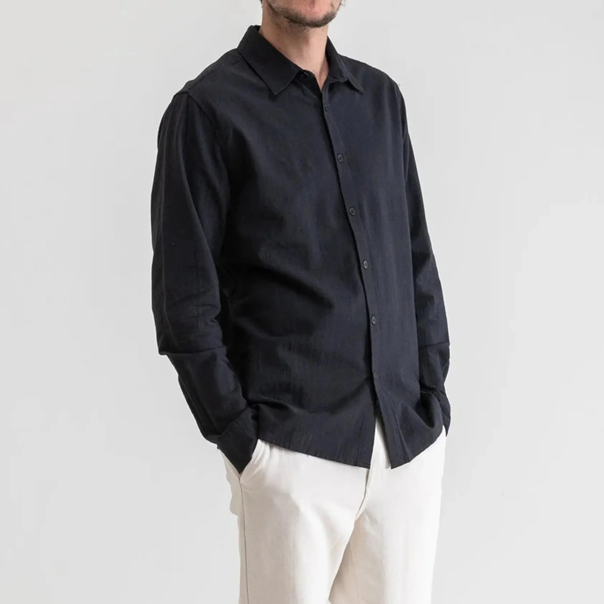 Classic Linen Shirt in Vintage Black