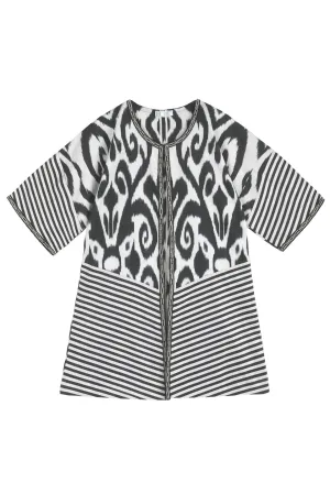 Clayton Silk Ikat Jacket - Black, White