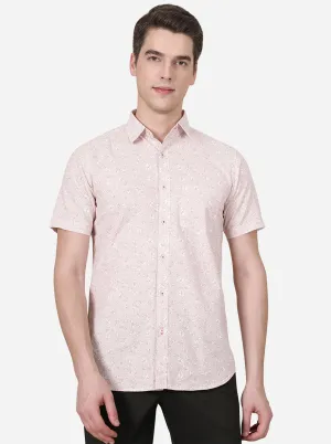 Credle Pink Printed Slim Fit Semi Casual Shirt | JadeBlue