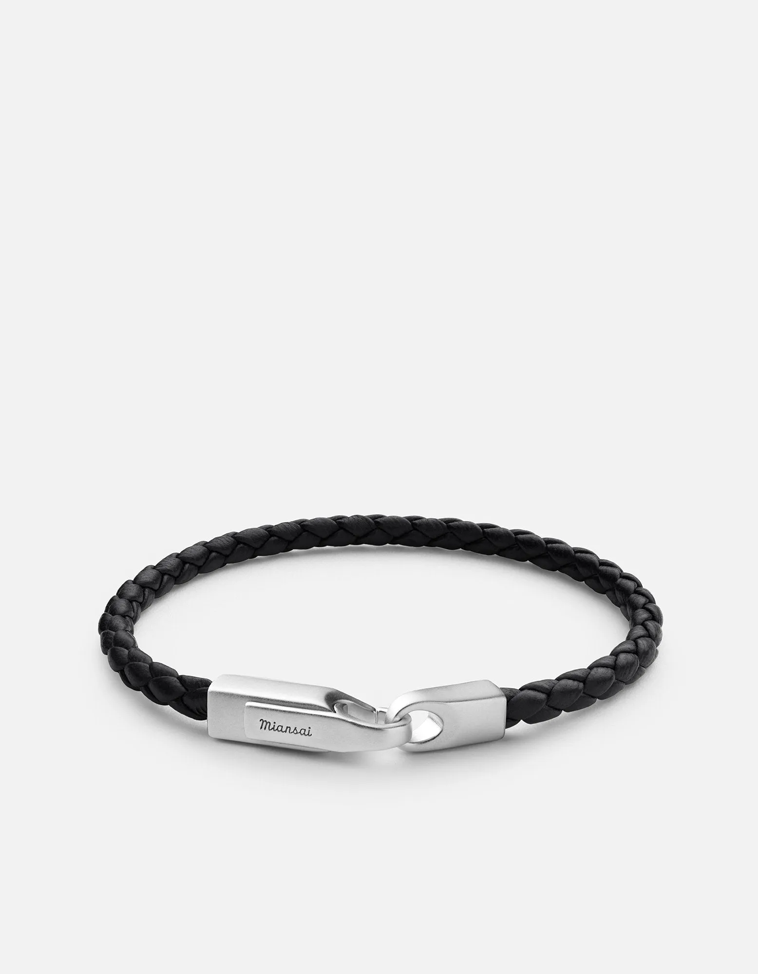 Crew Leather Bracelet, Matte Silver