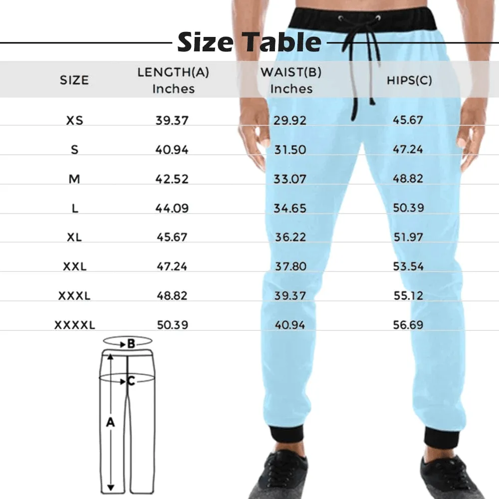 Custom Face Love Pattern Black Sweatpants Couple Matching Personalized Casual Sweatpants