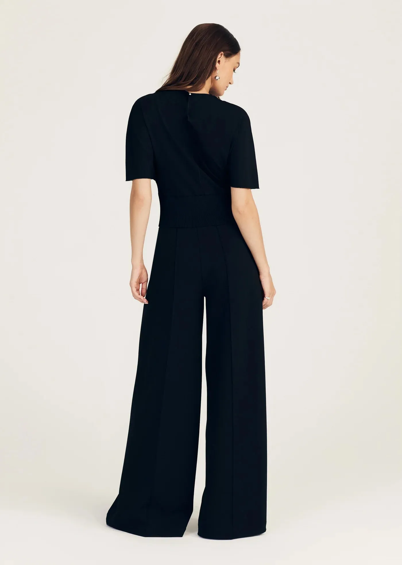 De1239 Ponte Black Flare Pant