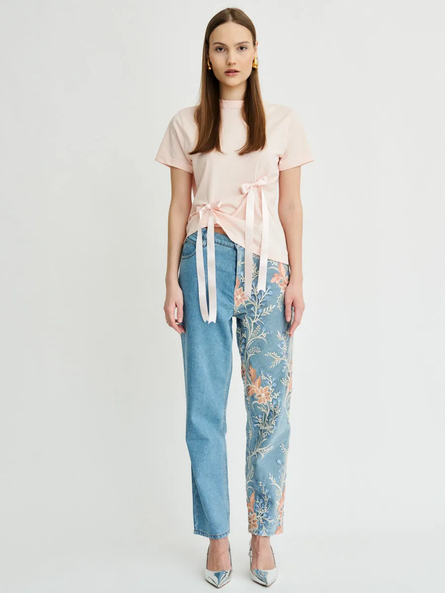 Delia Floral Embroidered Jeans by Fanfare