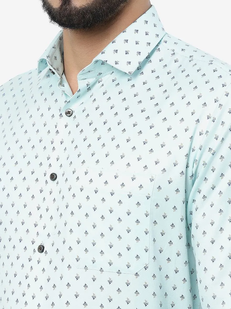 Firozi Printed Slim Fit Formal Shirt | Greenfibre