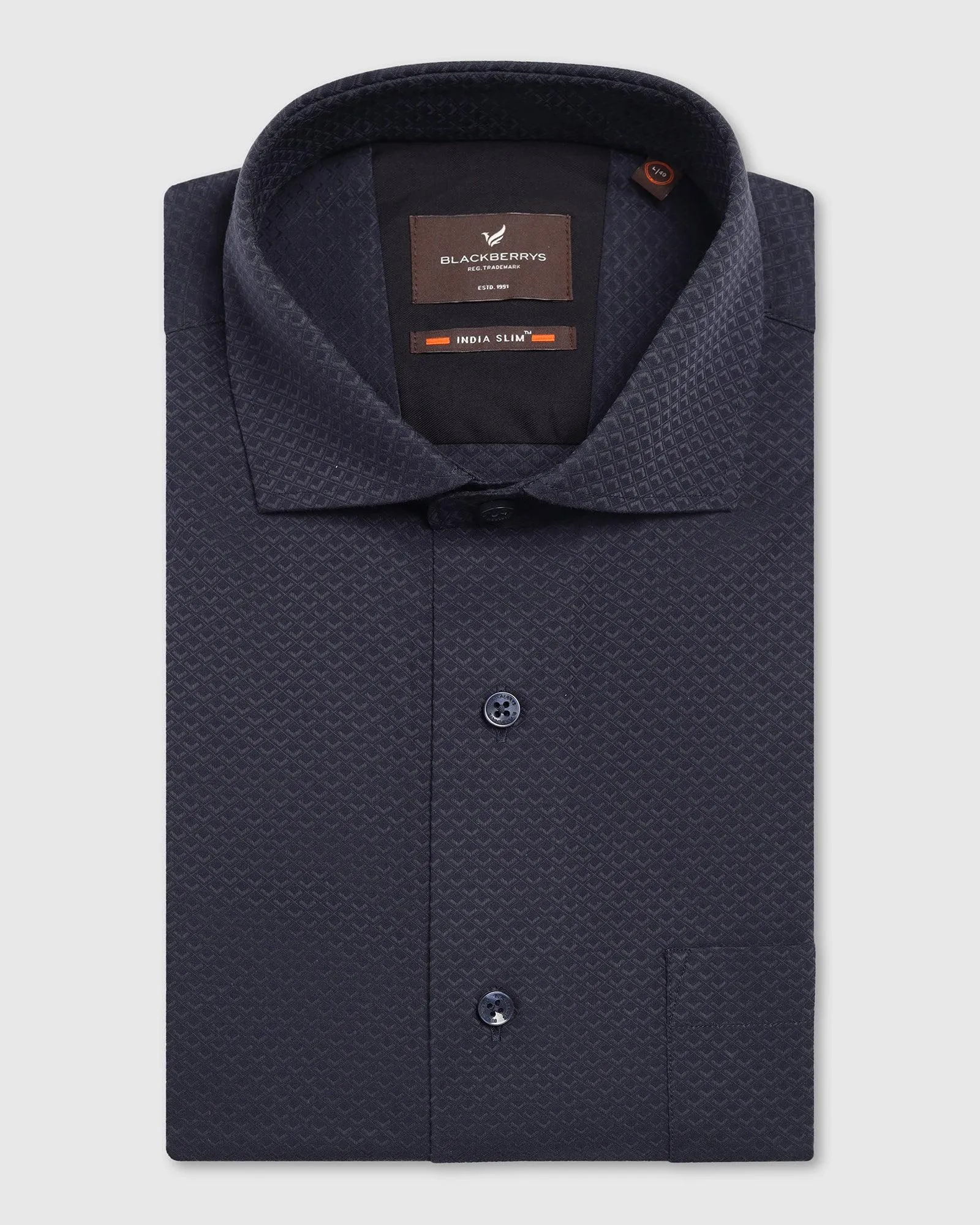 Formal Navy Textured Shirt - Lucas