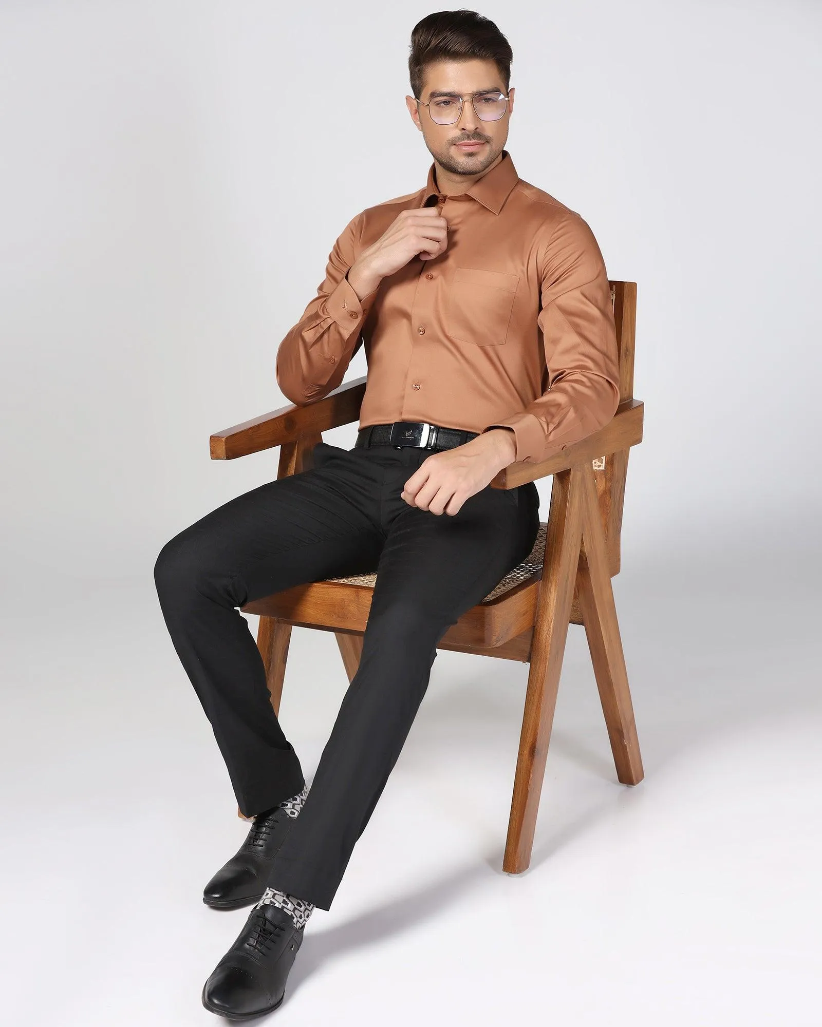 Formal Ochre Solid Shirt - Rolf