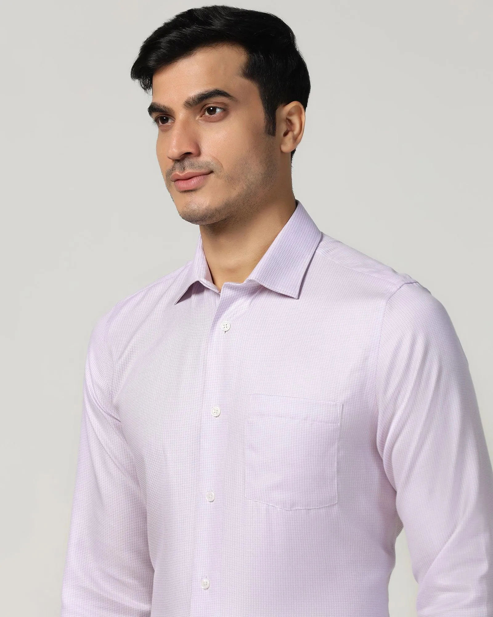 Formal Pink Textured Shirt - Salsa