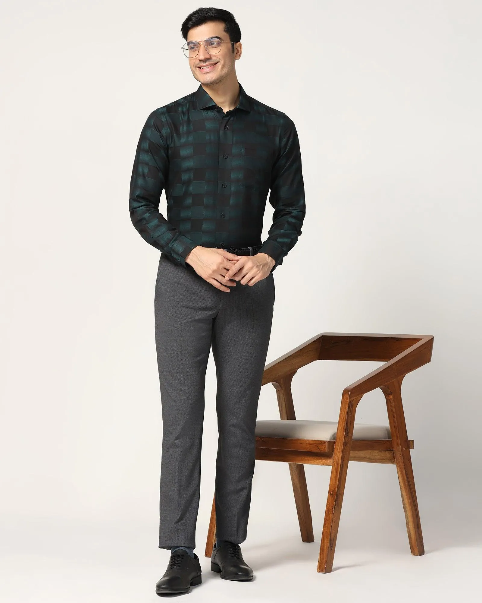 Formal Teal Check Shirt - Dakota