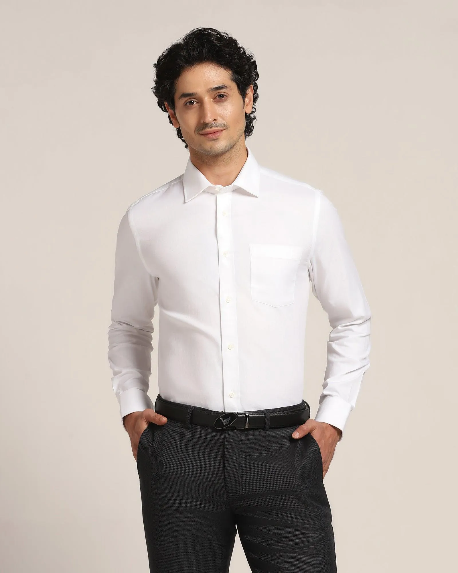 Formal White Textured Shirt - Logan