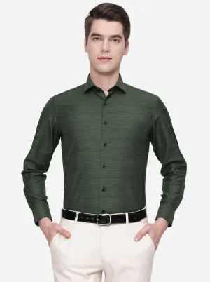 Green Striped Slim Fit Formal Shirt | Greenfibre