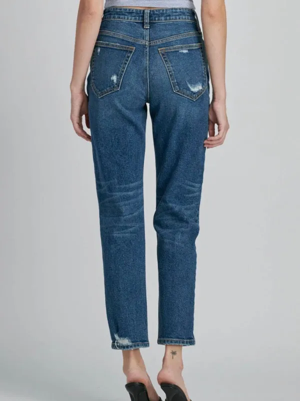 High Rise Slim Straight - Dark Denim