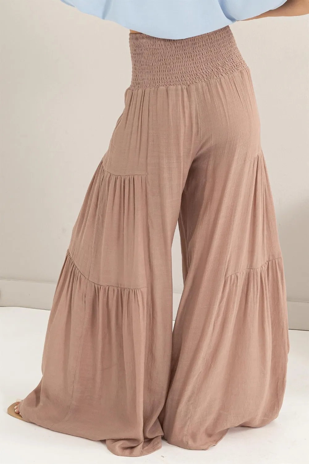 HYFVE Tie Front Ruched Tiered Pants