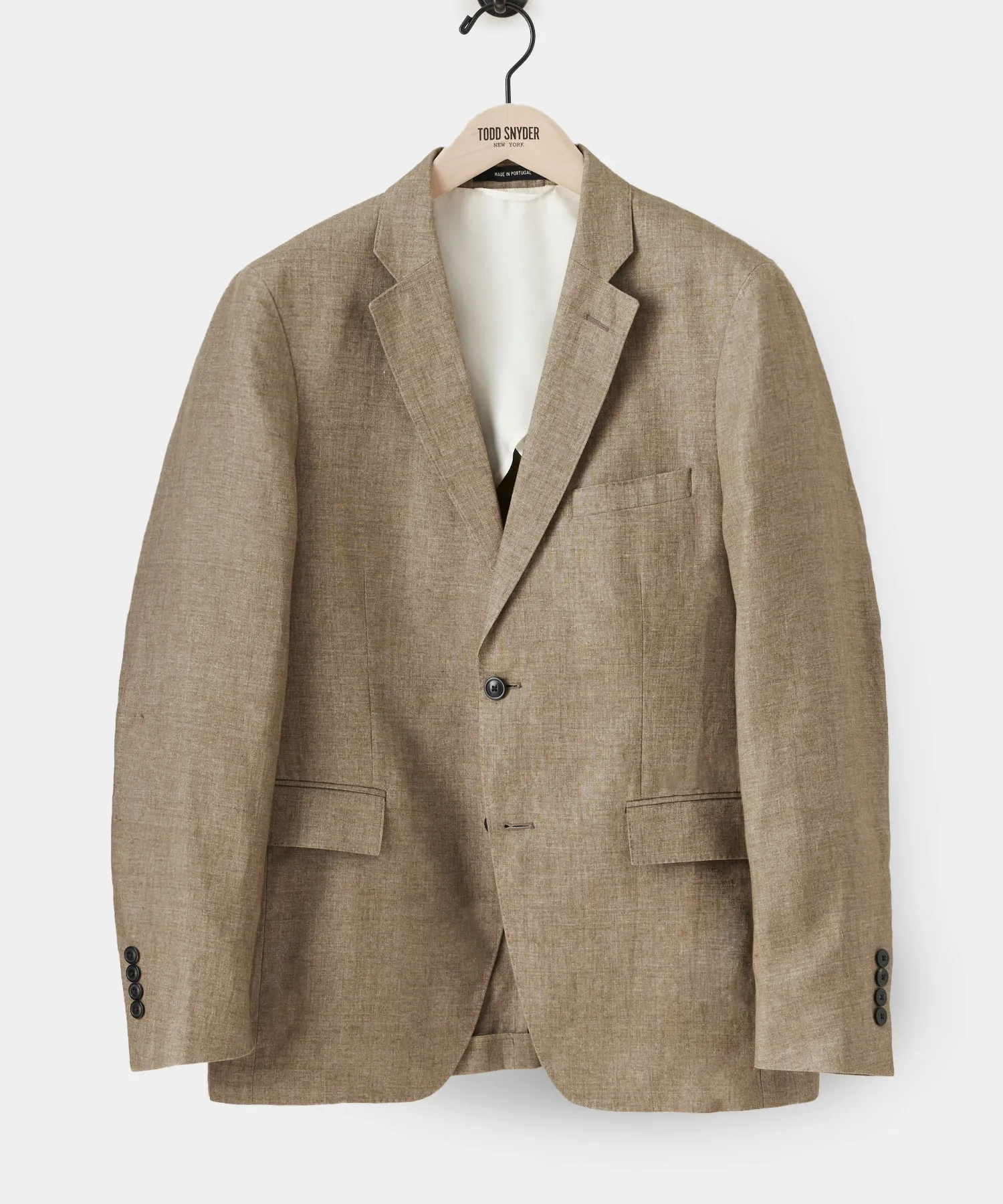 Italian Linen Sutton Jacket in Safari Tan