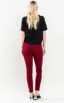 Judy Blue Tummy Control Skinny Jeans - Garnet