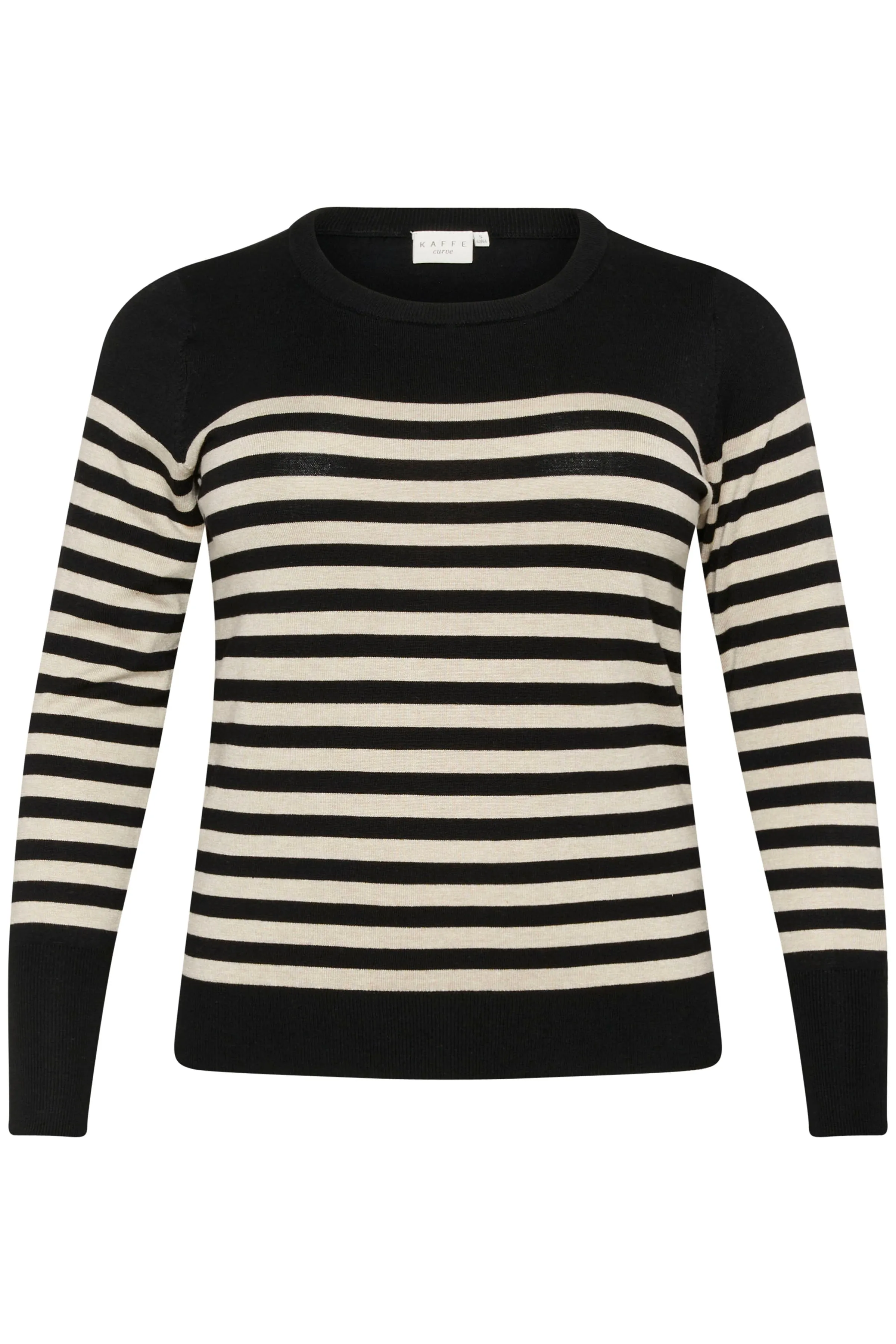 Kaffe Curve Lizzy Knit Jumper in Black/Beige