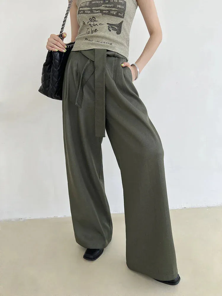 KittenAlarm - Annabella High-Waist Plain Wide-Leg Trouser