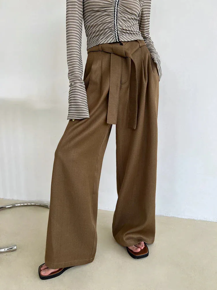 KittenAlarm - Annabella High-Waist Plain Wide-Leg Trouser