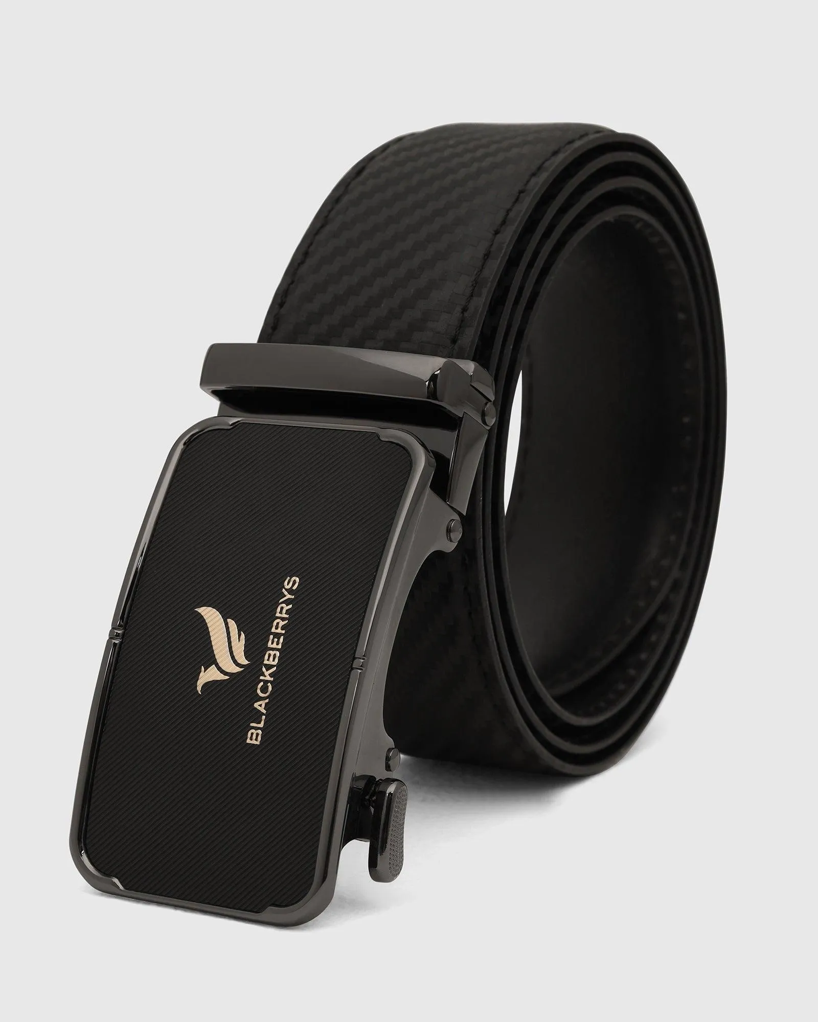 Leather Black Textured Belt - Unicore