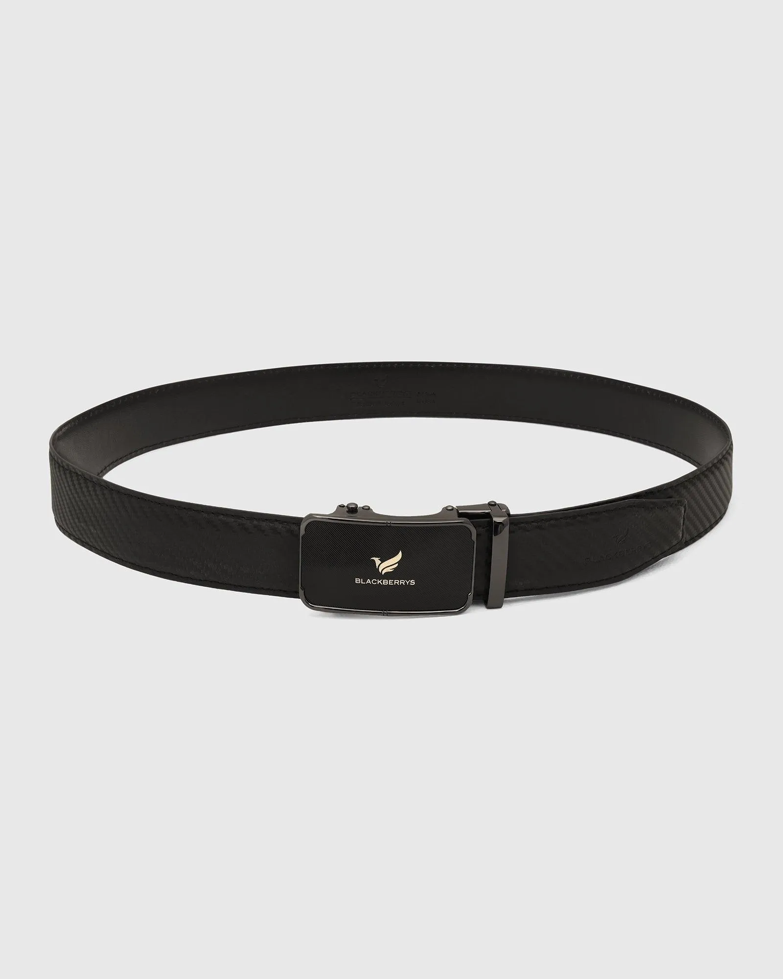 Leather Black Textured Belt - Unicore