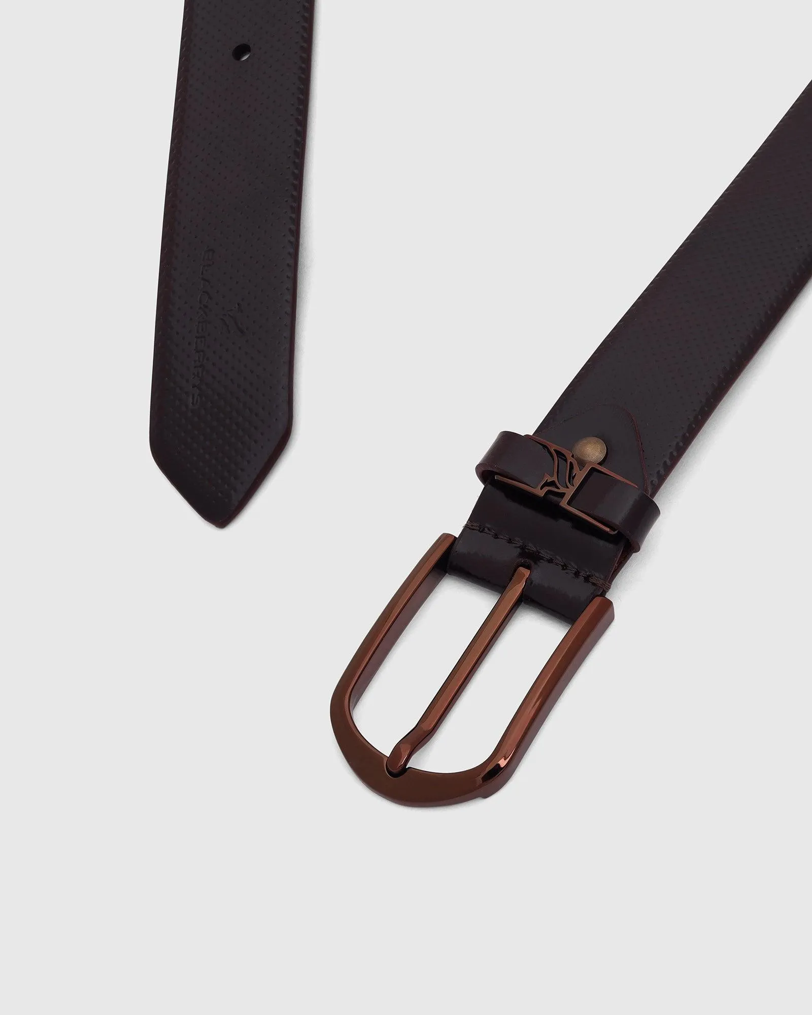 Leather Wine Textured Belt - Uratak