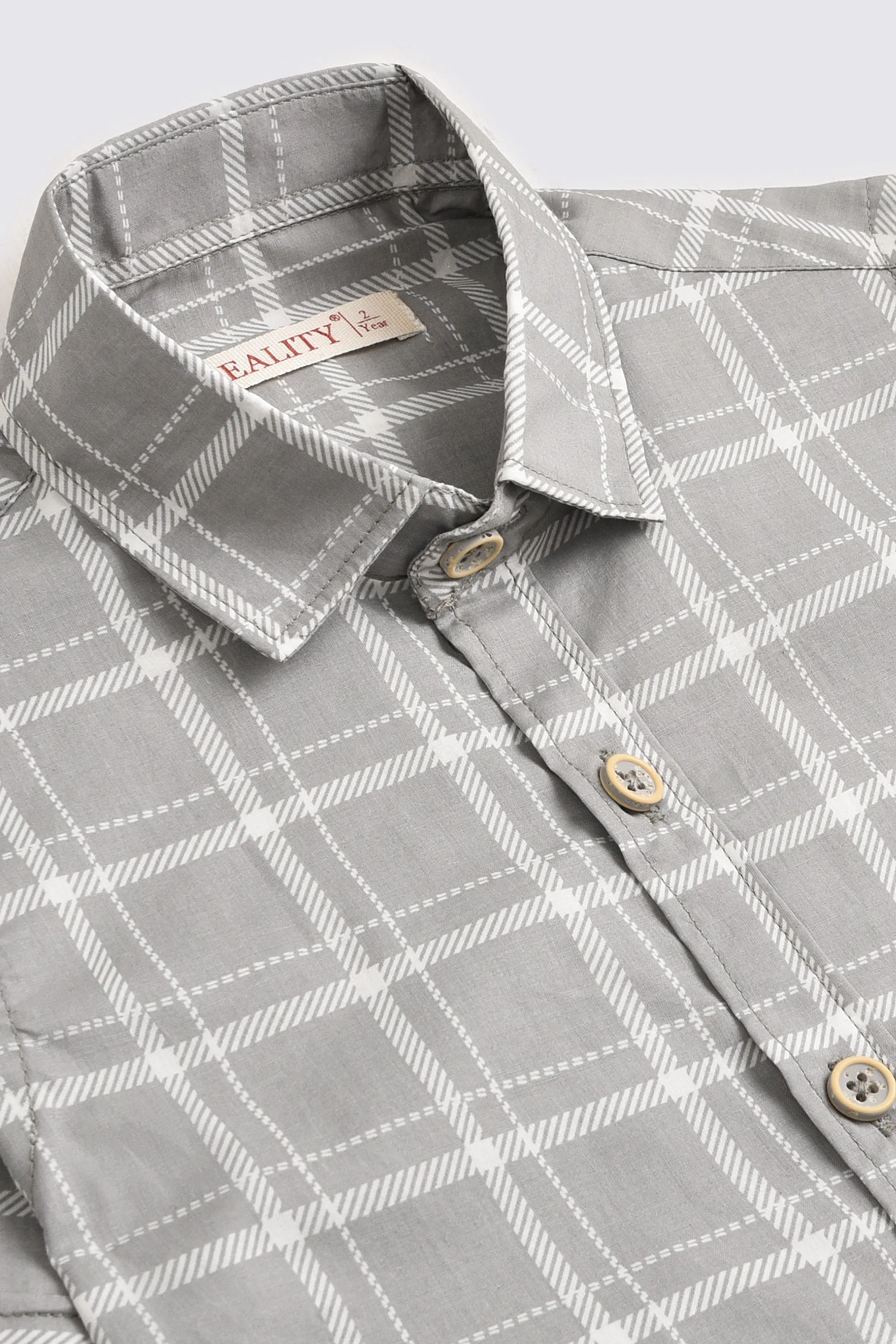 Light Gray Checked Shirt