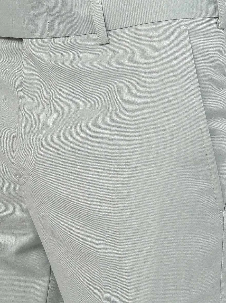 Light Green Solid Slim Fit Formal Trouser | Greenfibre