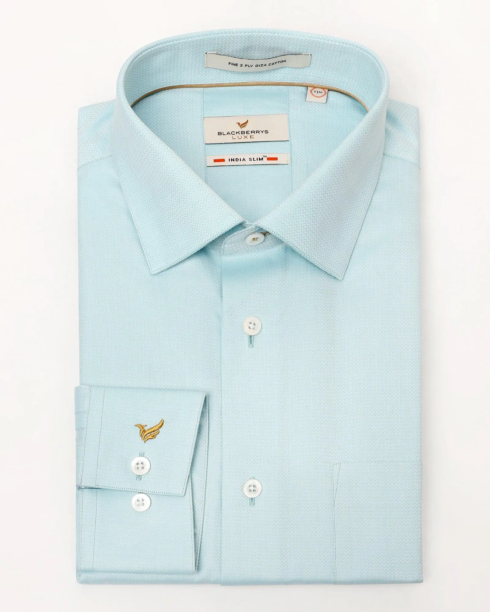 Luxe Formal Green Textured Shirt - Richmond